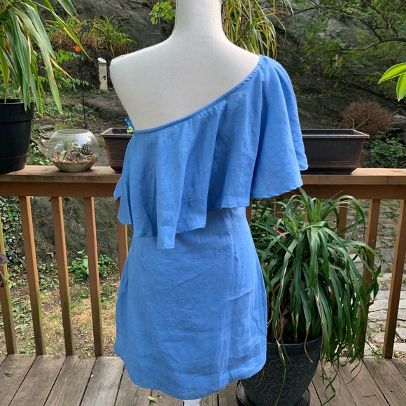 Capulet / Revolve Chambray One Shoulder Ruffle - Picture 4 of 9